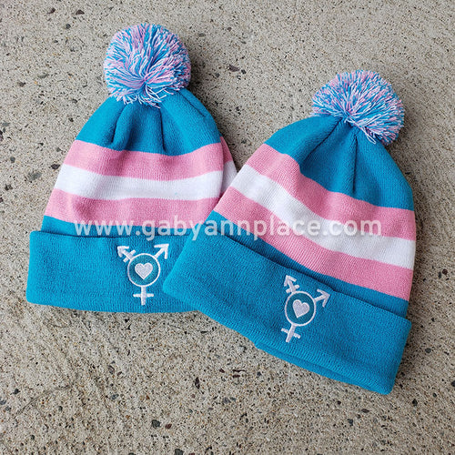 Transgender Colors Hat with Pom