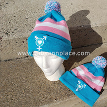 Load image into Gallery viewer, Transgender Colors Hat with Pom