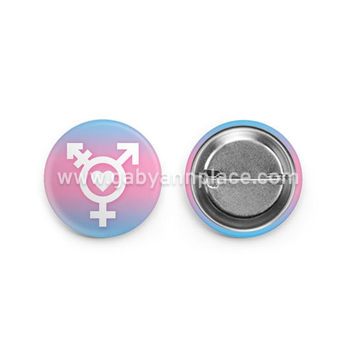 Transgender Symbol with Heart Button