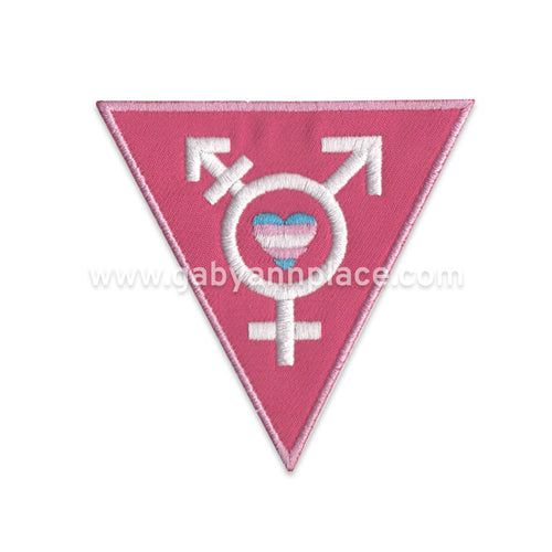 Transgender Symbol with Heart Embroidered Patch