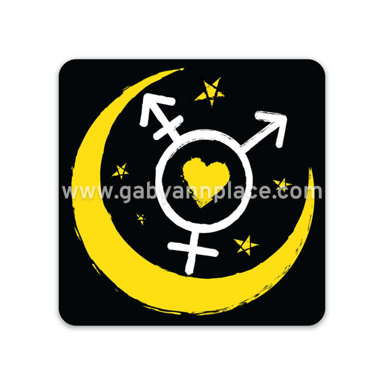 Moon Stars and Trans Symbol Sticker