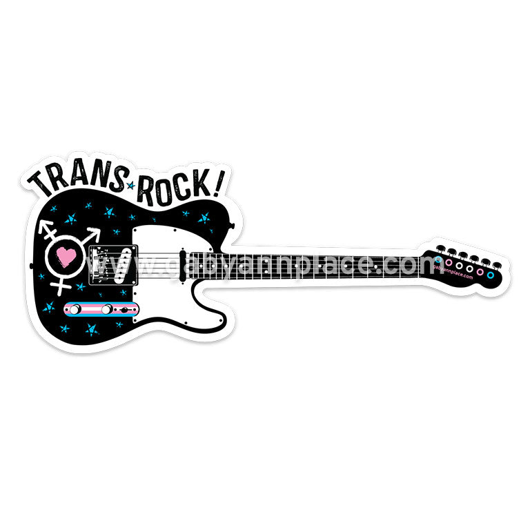 Trans Rock! Guitar Shaped Die-Cut Magnet