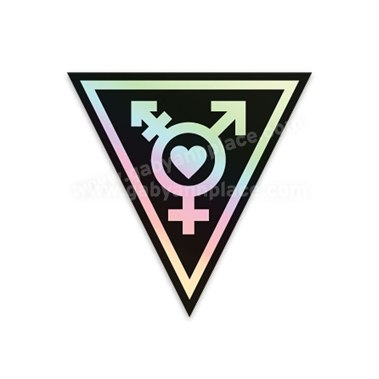 Trans Symbol Triangle Holographic Sticker