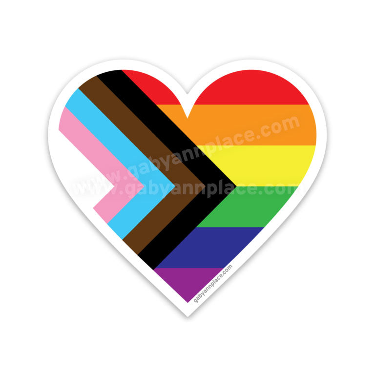 Modern Pride Flag Heart Magnet