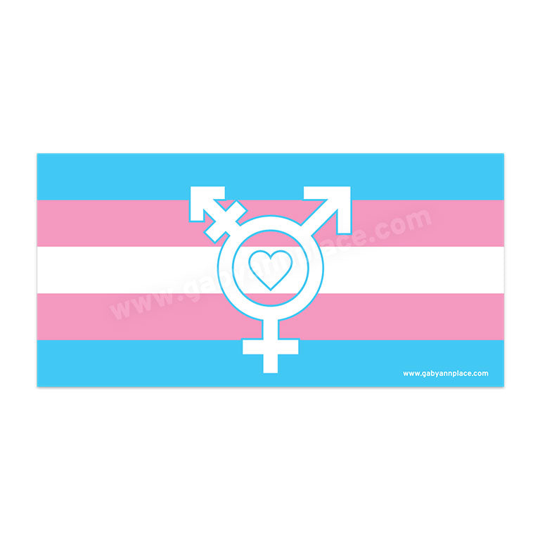 Transgender Flag with Trans Symbol Large Magnet