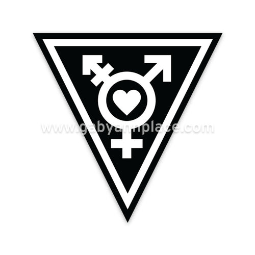 Trans Symbol Black and White Triangle Sticker