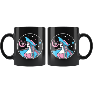 Transgender Defender Gal logo Black Ceramic Mug