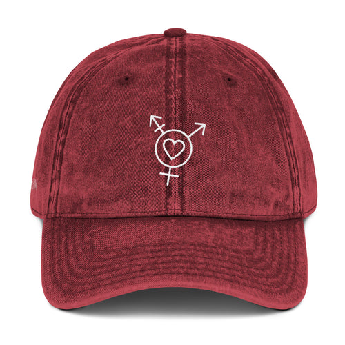 Transgender Symbol with Heart Vintage Cotton Twill Cap