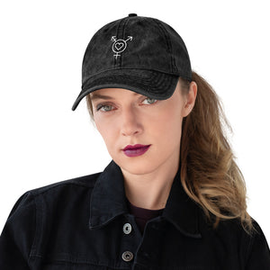 Transgender Symbol with Heart Vintage Cotton Twill Cap