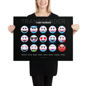 I AM HUMAN Trans Emoticons Poster