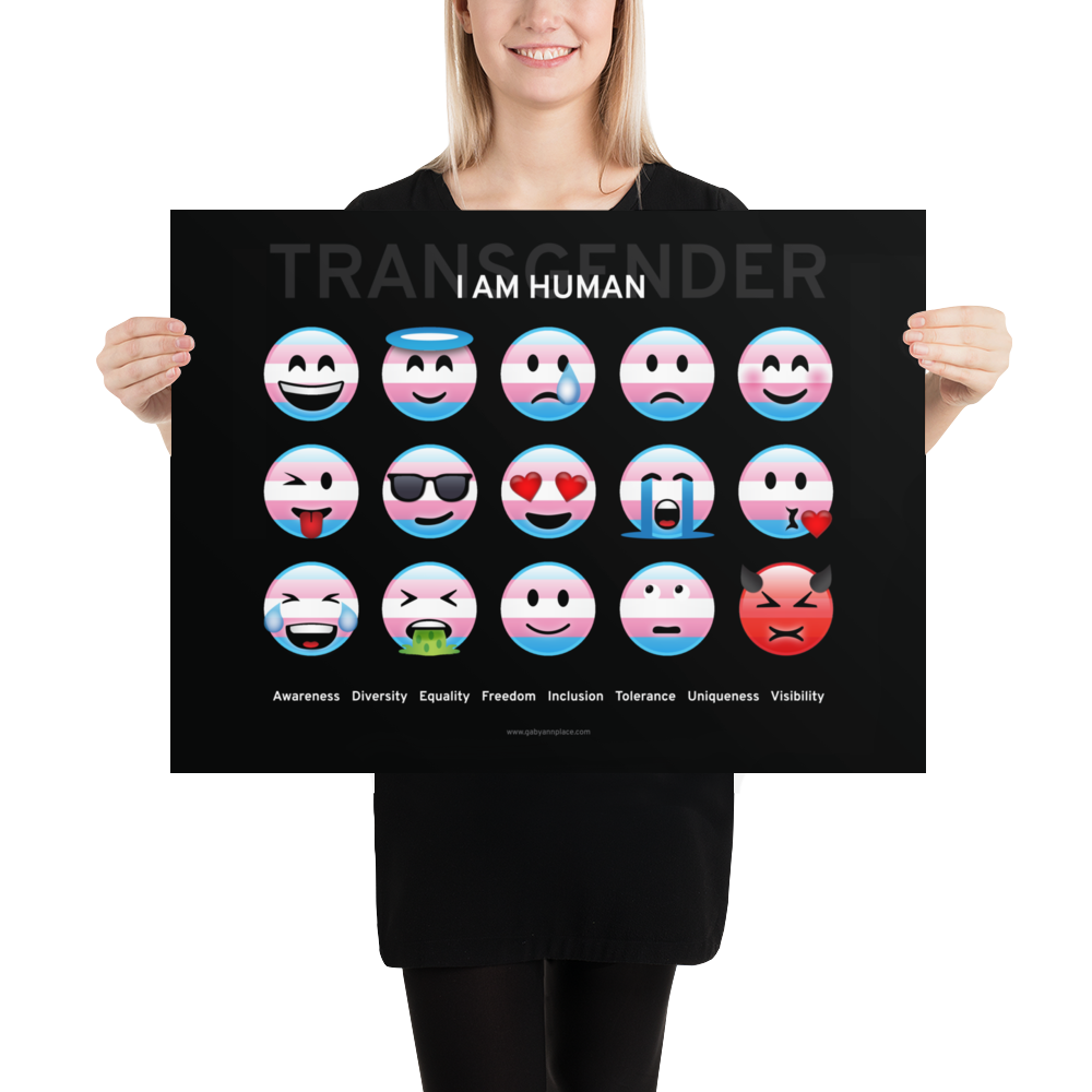 I AM HUMAN Trans Emoticons Poster