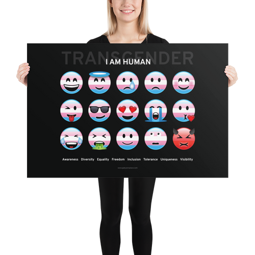 I AM HUMAN Trans Emoticons Poster